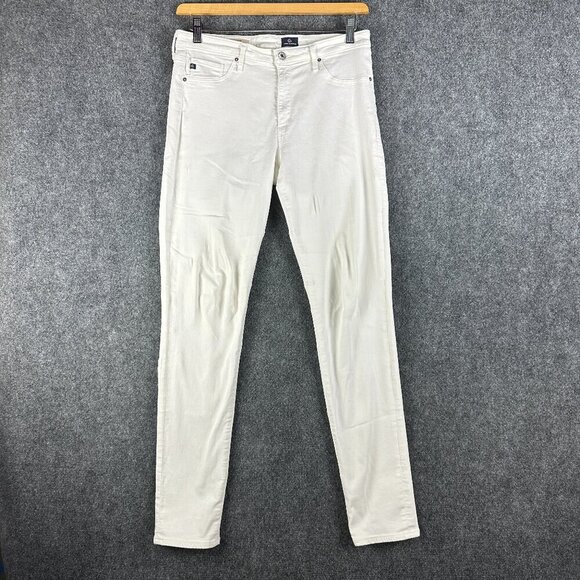 AG Adriano Goldschmied Jeans Womens 31 The Middi Mid Rise Leggings White Stretch - Picture 1 of 10